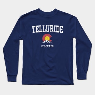 Telluride Colorado CO Vintage Athletic Mountains Long Sleeve T-Shirt